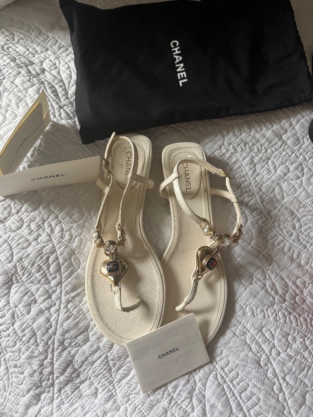 White Chanel Sandals
